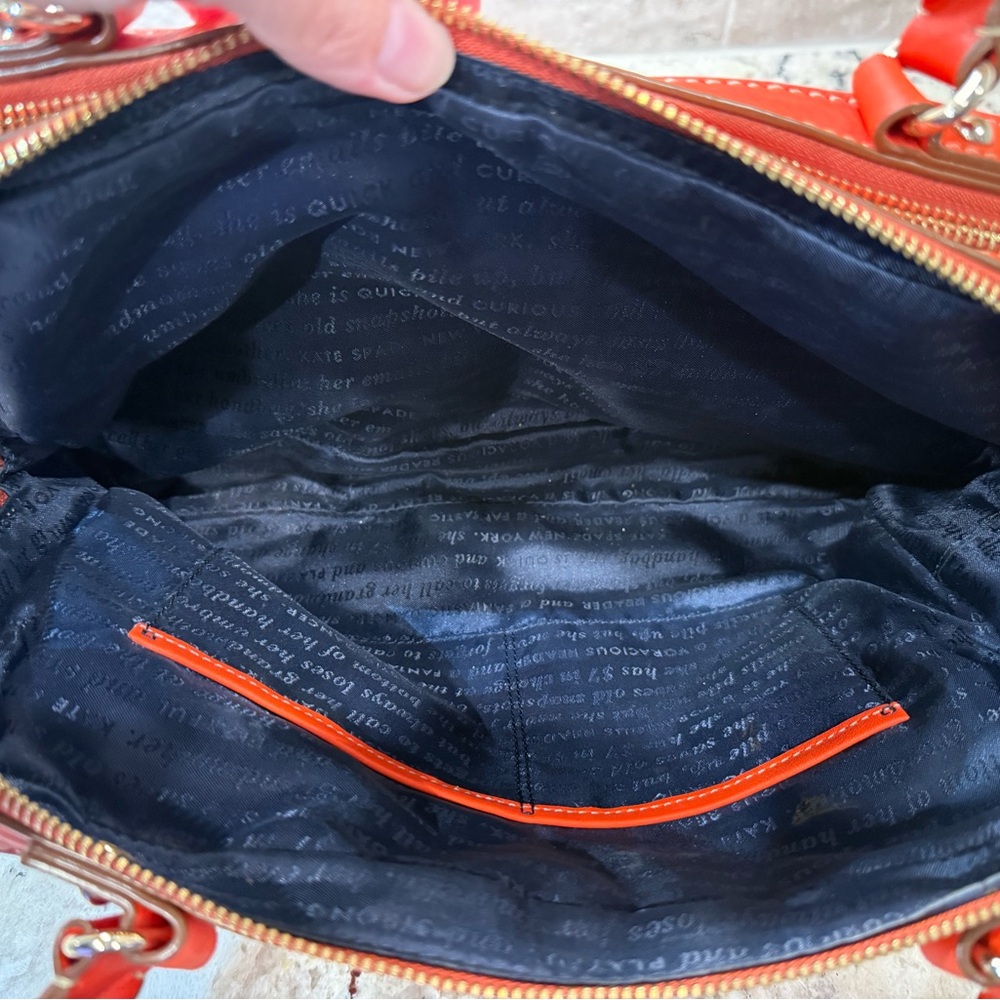 Kate Spade EUC Vintage Mott Street Fisher Orange/Red Leather Satchel - Picture 8 of 8